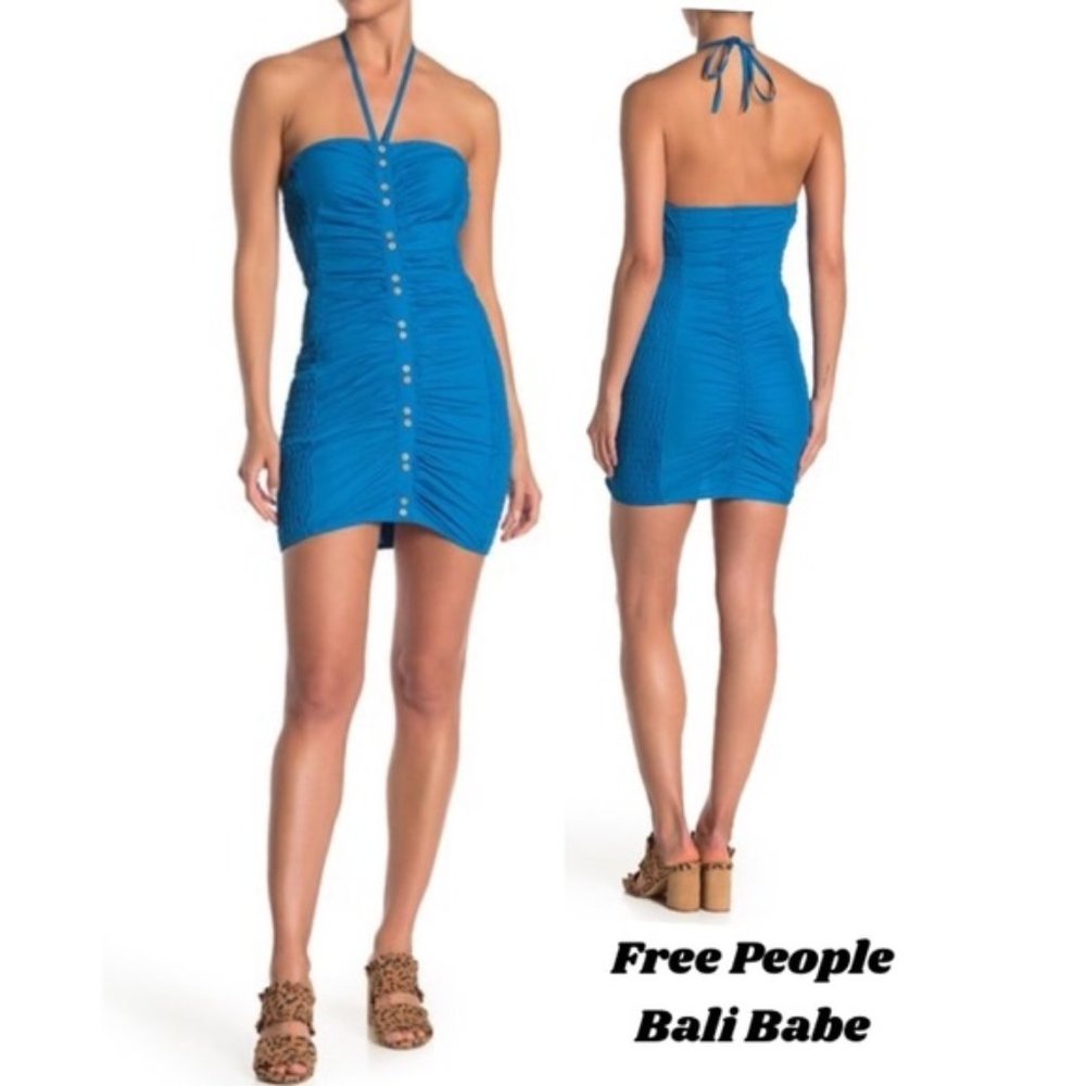 NWT FREE PEOPLE BALI BABE RUCHED HATER DRESS SZ US S